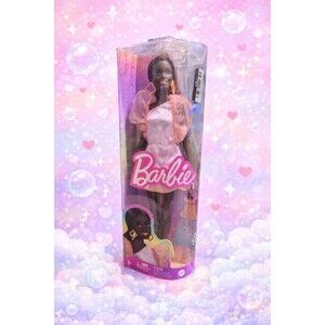 Barbie 65th Anniversary Fashion Doll Pink Dress Mattel New